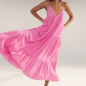 Zara Pink Flowy Maxi Dress